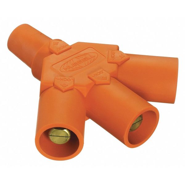 Triple Connector, 600VAC/250VDC, Org, Taper