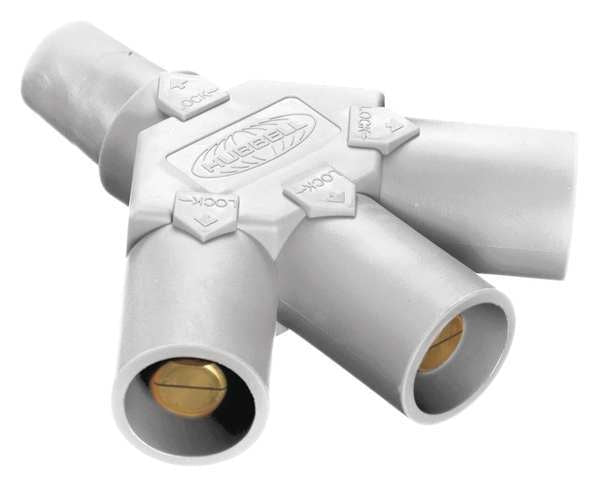 Triple Connector, 600VAC/250VDC, Wht, Taper