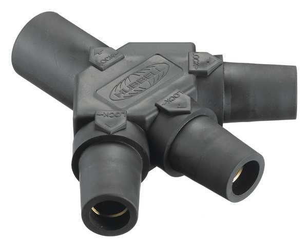 Triple Connector, Blk, Ser 16, Taper Nose