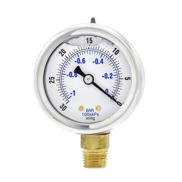 Vacuum Gauge, 1/4 in. NPT, 2 in.