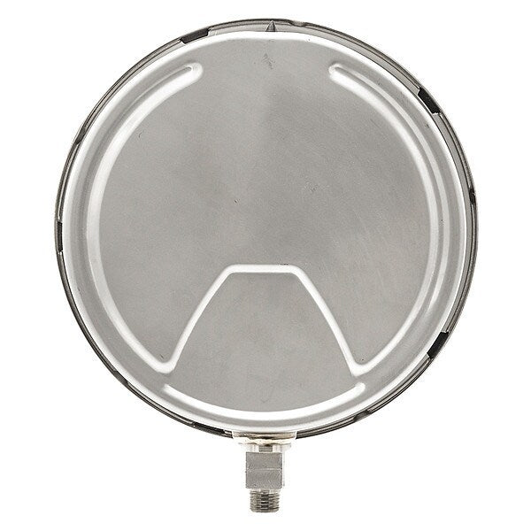 Pressure Gauge, 0 to 1500 psi, 1/4 in MNPT, Stainless Steel, Silver