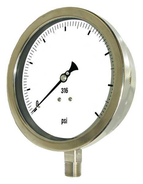 Vacuum Gauge, Heavy Duty, 6 In, 30-0 Hg Vac
