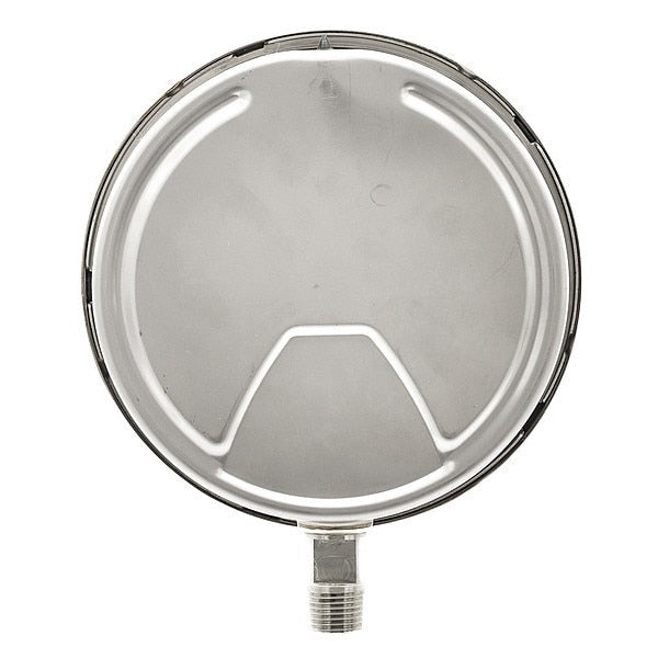 Pressure Gauge, 0 to 30 psi, 1/2 in MNPT, Stainless Steel, Silver