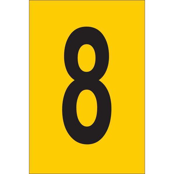 Number Label, 1in.H Character, PK25
