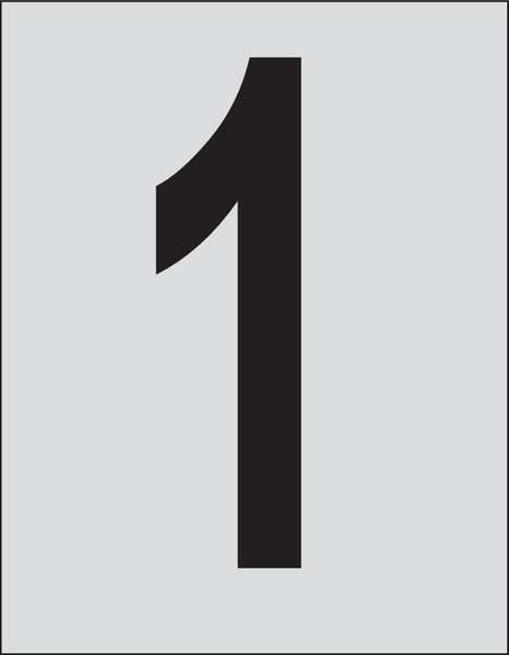 Number Label, 1in.H Character, PK25