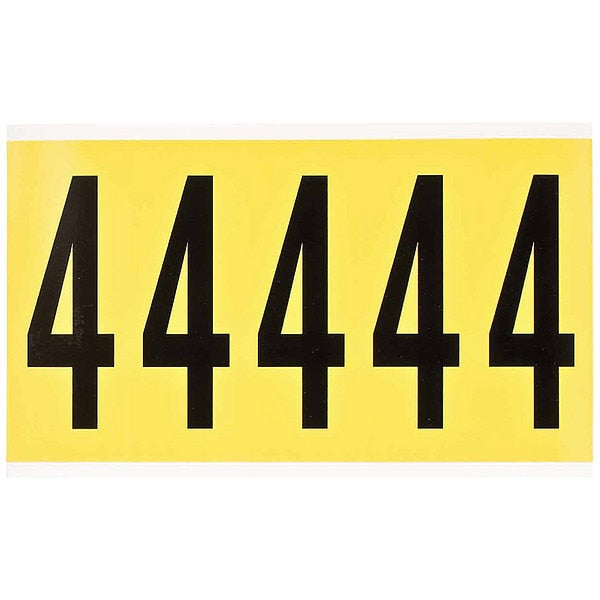 Number Label, 3-7/8in.H Character, Vinyl