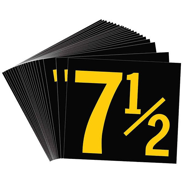 KVA Numbr Label, 2-1/2in.H Character, PK25
