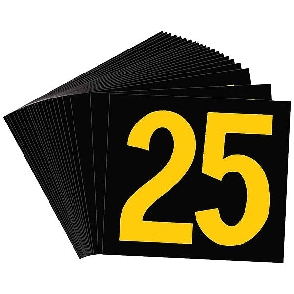 KVA Numbr Label, 2-1/2in.H Character, PK25