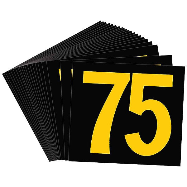 KVA Numbr Label, 2-1/2in.H Character, PK25