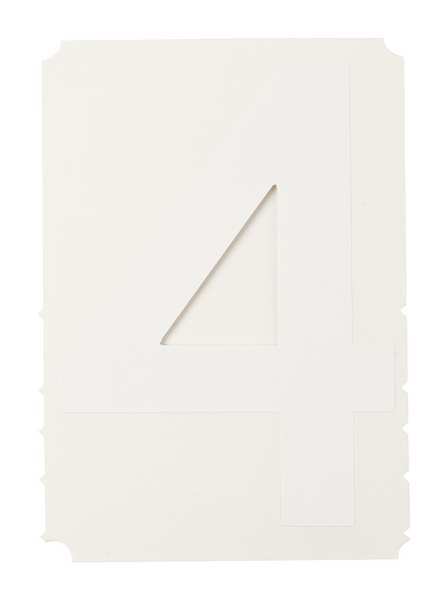 Number Label, Char 4, 3in.H, Vinyl, PK10
