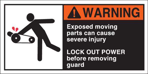 Warning Label, 2-1/2inHx5inW, HP Poly., PK5, 96155