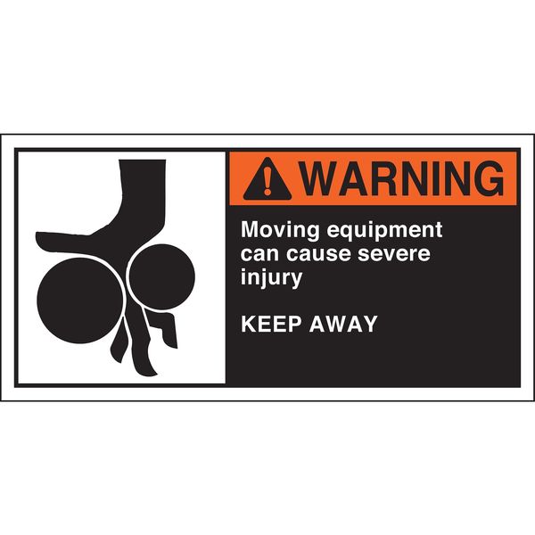 Warning Label, 2-1/2inHx5inW, HP Poly., PK5, 96159