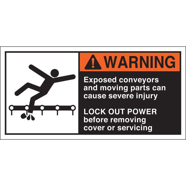 Warning Label, 2-1/2inHx5inW, HP Poly., PK5, 96164