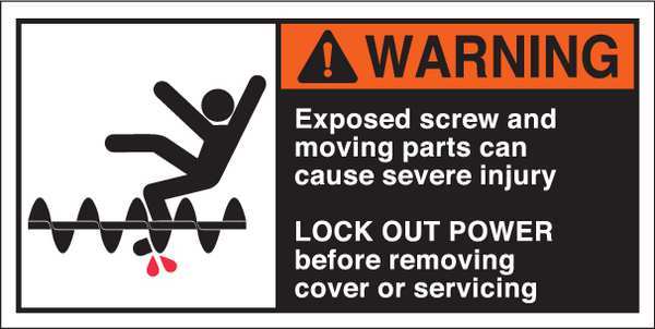 Warning Label, 2-1/2inHx5inW, HP Poly., PK5, 96165