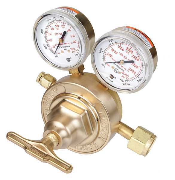 Gas Regulator, Single Stage, CGA-346, 5 to 125 psi, Use With: Air