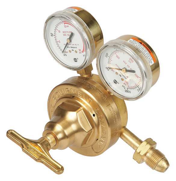 Gas Regulator, Single Stage, CGA-300, 2 to 15 psi, Use With: Acetylene