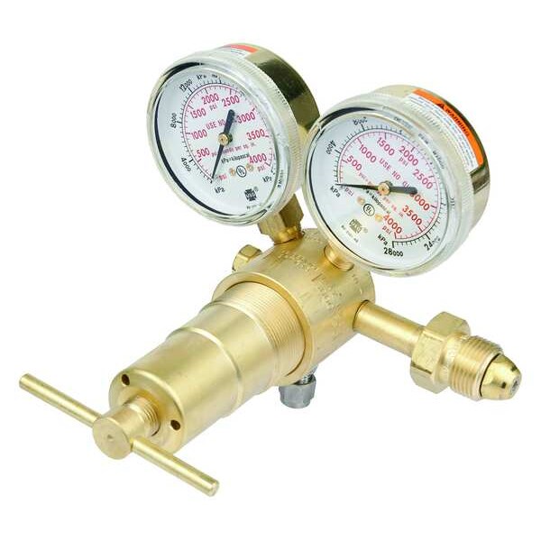 Gas Regulator, Single Stage, CGA-580, 100 to 1500 psi, Use With: Argon, Helium, Nitrogen