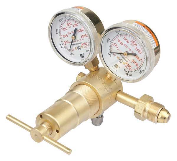 Gas Regulator, Single Stage, CGA-677, 300 to 4500 psi, Use With: Argon, Helium, Nitrogen