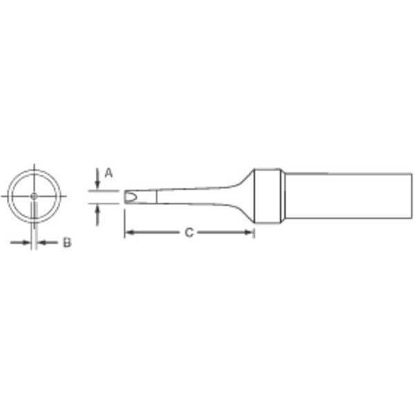 Solder Tip, Narrow Screwdriver, 1.6mm
