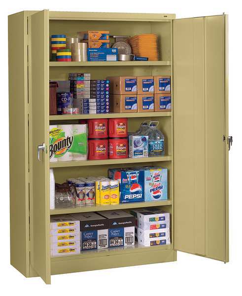 20 ga. ga. Carbon Steel Storage Cabinet, 48 in W, 78 in H, Stationary