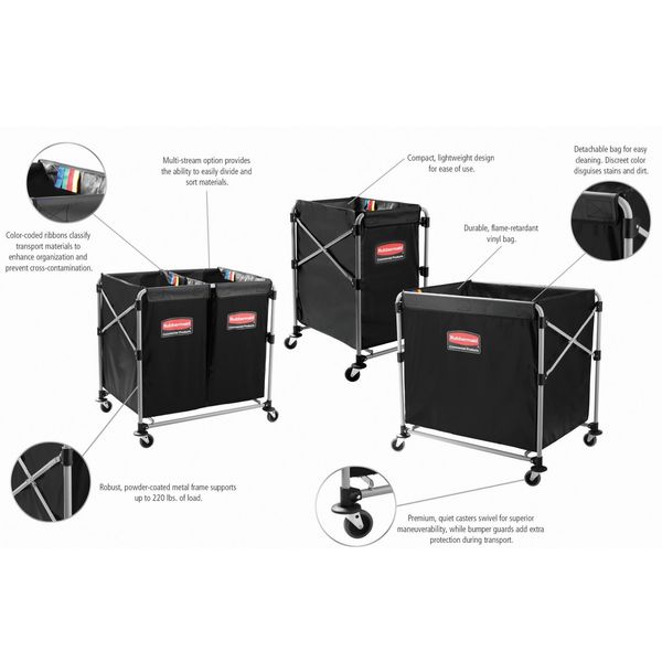 Collapsible Basket X-Cart, 4 bu. Cap.