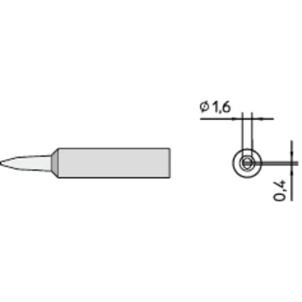 Soldering Tip, Chisel, 1.6mm