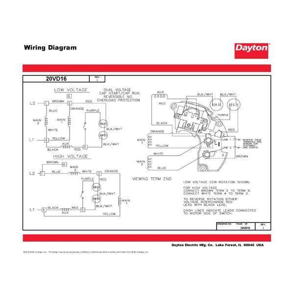 Capacitor-Start/Run General Purpose Motor, 1/4 HP, 115/208-230V AC Voltage, 56 Frame