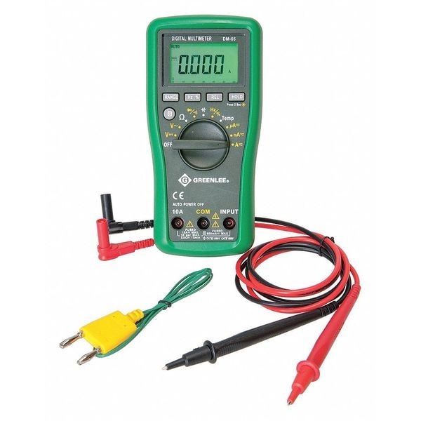 Digital Multimeter, 1,000 Max. AC Volts, 1,000 Max. DC Volts, 10 Max. AC Amps, 10 Max. DC Amps