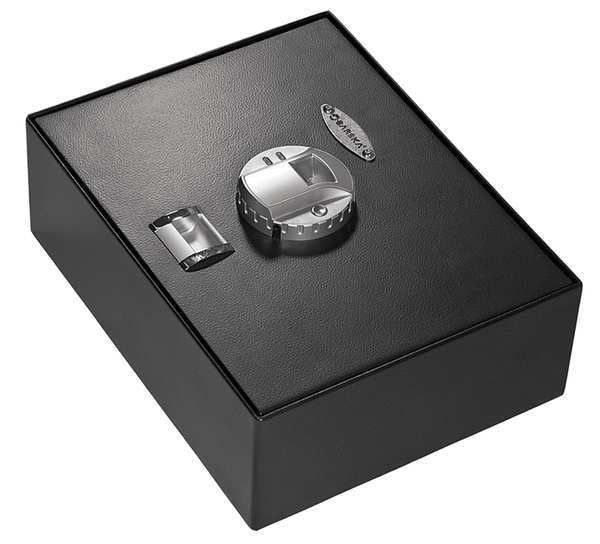 Security Safe, 0.23 cu ft, 21 lb, Biometric Lock