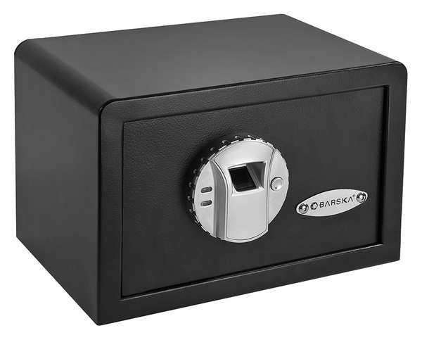 Security Safe, 0.3 cu ft, 12 lb, Biometric Lock