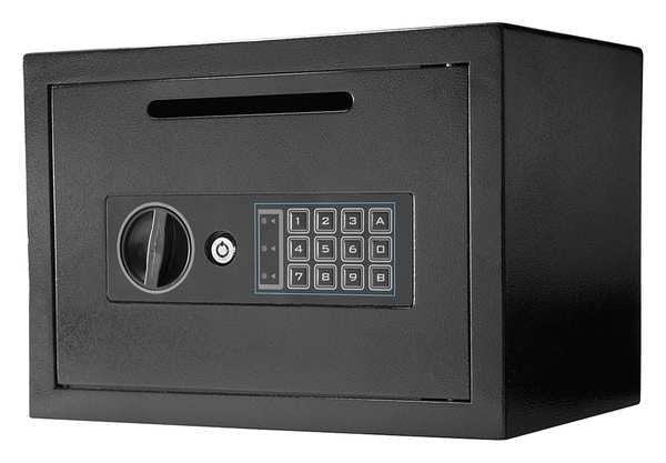 Drop Slot Depository Safe, with (2) Deadbolt Lock, Digital Keypad 22.5 lb, 0.59 cu ft, Steel