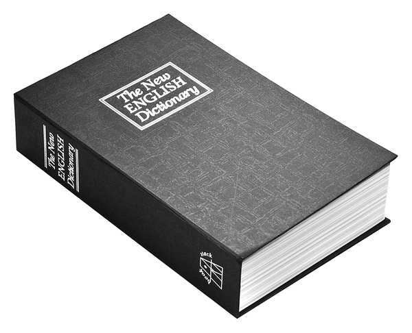Diversion Book Safe, 0.05 cu ft, 1.85 lb, Key Lock