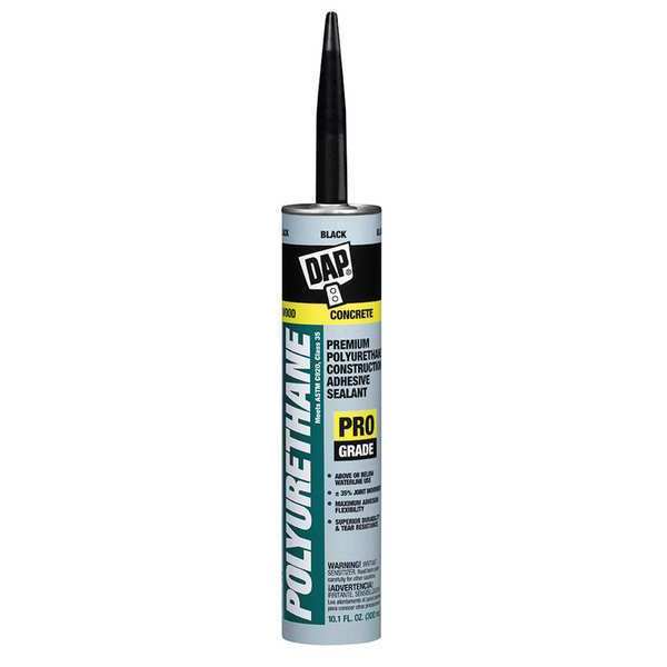 Construction Sealant, 10.1 oz, Cartridge, Black, Polyurethane Base
