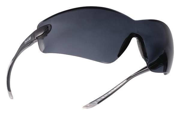 Safety Glasses, Wraparound Smoke Polycarbonate Lens, Anti-Fog, Scratch-Resistant