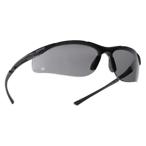 Safety Glasses, Wraparound Smoke Polycarbonate Lens, Anti-Fog, Scratch-Resistant