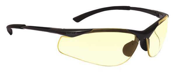 Safety Glasses, Wraparound Yellow Polycarbonate Lens, Anti-Fog, Scratch-Resistant