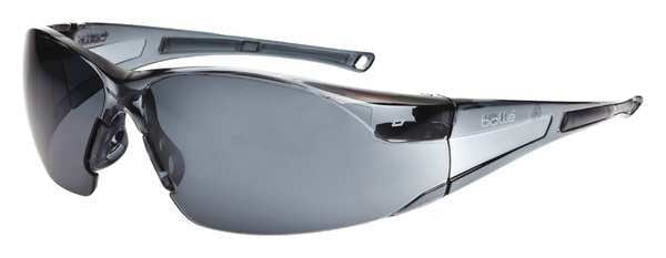 Safety Glasses, Wraparound Smoke Polycarbonate Lens, Anti-Fog, Scratch-Resistant