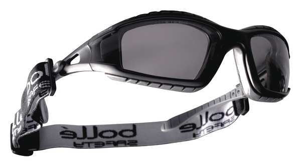 Safety Glasses, Wraparound Smoke Polycarbonate Lens, Anti-Fog, Scratch-Resistant
