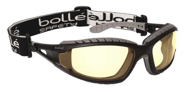 Safety Glasses, Wraparound Yellow Polycarbonate Lens, Anti-Fog, Scratch-Resistant
