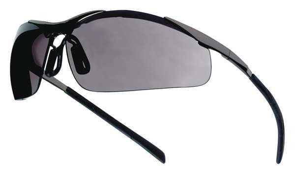 Safety Glasses, Wraparound Smoke Polycarbonate Lens, Anti-Fog, Scratch-Resistant