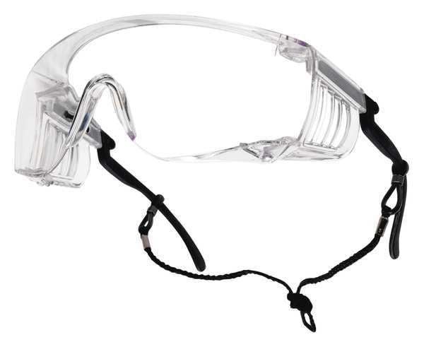 Safety Glasses, OTG Clear Polycarbonate Lens, Anti-Fog, Scratch-Resistant