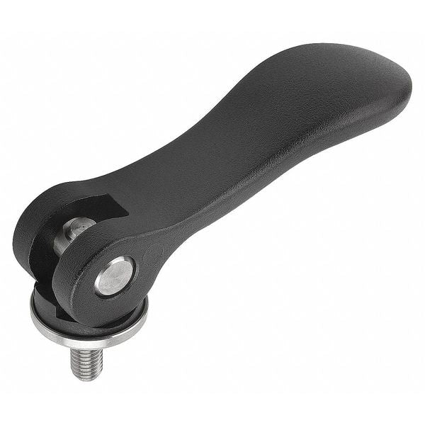 Cam Lever Size: 9 M04X10, A=36, 2, B=14, 4, Aluminum Black Powder-Coated, Comp: Steel
