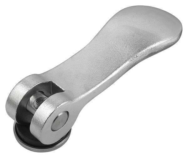 Cam Lever Size: 1 D=1/4-20, A=70, 4, B=21, 5, Aluminum Black Powder-Coated, Comp: Stainless Steel