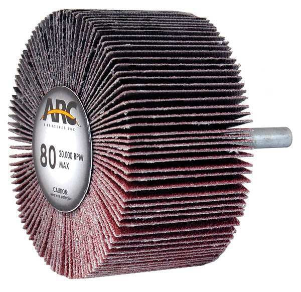 Mounted Flap Wheel, 3 in. D, 80 Grit, PK10
