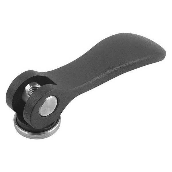 Cam Lever Size: 0 D=M04, A=52, 3, B=18, Aluminum Black Powder-Coated, Comp: Steel