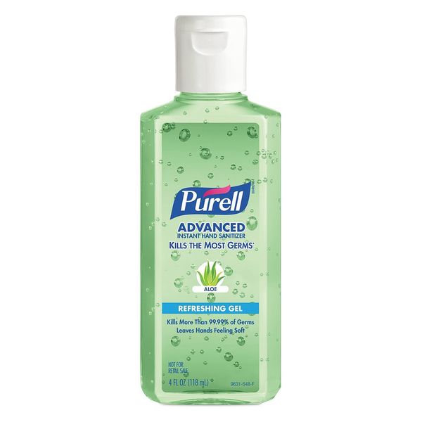 Hand Sanitizer Aloe Gel, 4oz Portable Flip Cap Bottle, PK24