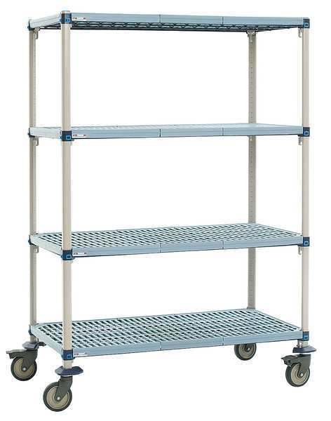 Polymer/Steel Utility Cart, 4 Shelves, 900 lb