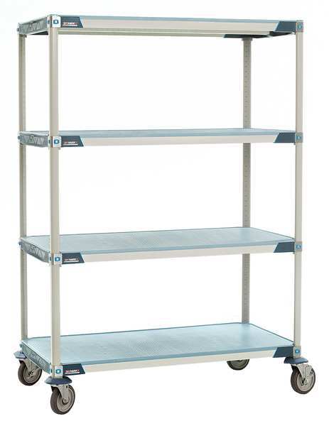 Polymer/304 Stainless Steel Utility Cart, 4 Shelves, 900 lb