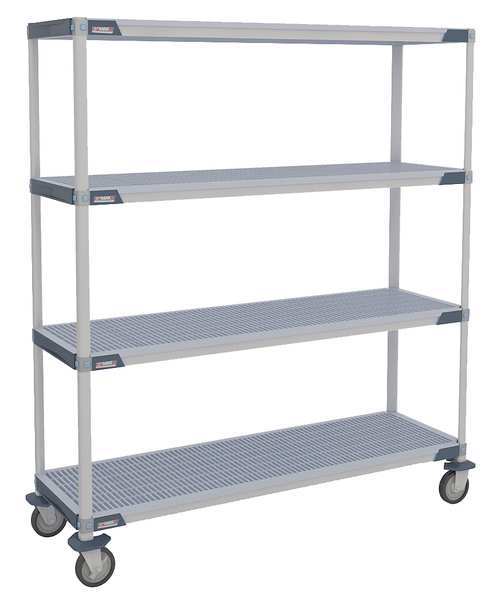 Polymer/304 Stainless Steel Utility Cart, 4 Shelves