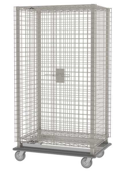 Antimicrobial Wire Security Cart with Adjustable Shelves 900 lb Capacity, 28 in W x 63 1/2 in L x